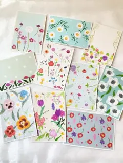 花柄デザインカード 10枚セット