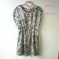 INDEX ヒョウ柄 半袖チュニック Lサイズ