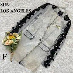 希少✨【サンロサンゼルス】デニムジャケット デニムレース レトロ 個性的 奇抜