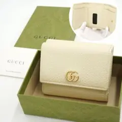 ✨未使用展示品・箱付き✨　GUCCI ミニ財布　マーモント　三つ折り　GGロゴ