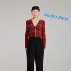 ❇️Selfportrait正規22秋新作セルフポートレート赤ウールカーディガン