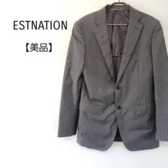 【美品】ESTNATION ウール ピンストライプ テーラードジャケット