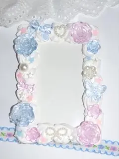 ‪ஐ‬おまけ付き‪ஐ‬ハンドメイド トレカケース ホイップデコ ピンク 水色