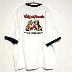 WEGO 犬猫刺繍 リンガーT The Moggy & Hounds
