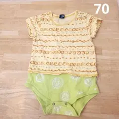 ロンパース 70サイズ イエロー・グリーン