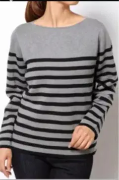 Whim Gazette ウィムガゼット ボーダー コットンカシミヤニット