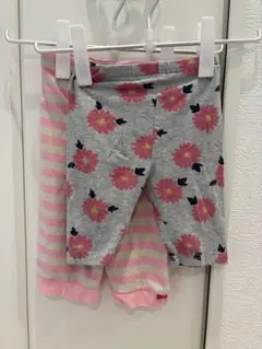【まとめ売り】花柄・ストライプ ハーフパンツ 2枚セット　100cm