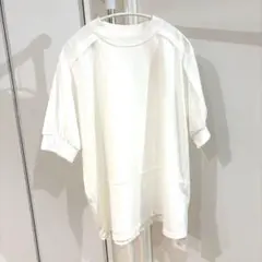 新品 未使用 ミンクチェアー 半袖 肘丈 ホワイト カットソー