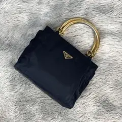 PRADA プラダ バッグ ハンドバッグ ヴィンテージバッグ ゴールドハンドル
