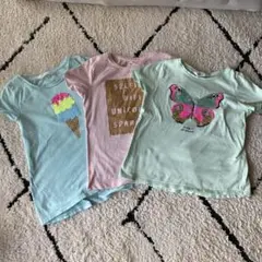キッズ スパンコール　Tシャツ 3点セット 8-9才　140 撫でると色が変わる