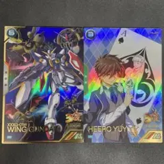 アーセナルベース　ヒイロ・ユイ、ウイングガンダム プロモ 2枚セット
