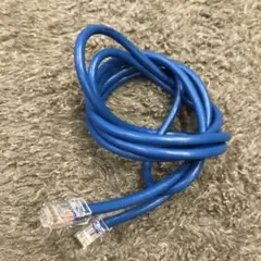 青色 LANケーブル RJ45 コネクタ