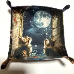 ファブリックトレイ　　ねこ柄