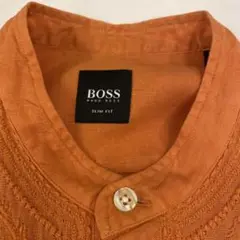 HUGO BOSS 長袖シャツ　刺繍　麻