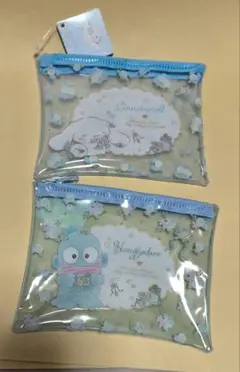 シナモロール ハンギョドン フラットポーチ2個セット