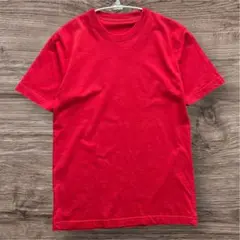 シンプル レッド 半袖 Tシャツ Sサイズ