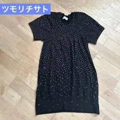 TSUMORI CHISATO 黒　ドット　ニットワンピース　マリン　海