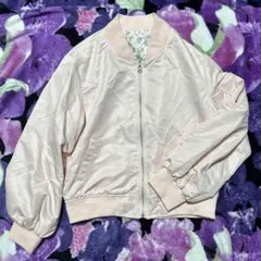 子供150cm リバーシブル Rerek 桜色 ジップアップアウター