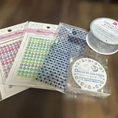 ダイソー　セリア　ラインストーンシールなど5点セット