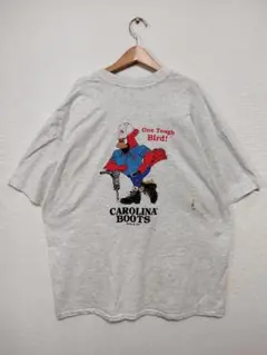 90s USA古着 企業ロゴ 靴 ブーツ イラスト シングルステッチ Tシャツ