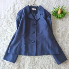 YUKI TORII ユキトリイ　シルク100%ネイビー ジャケット　11　上品
