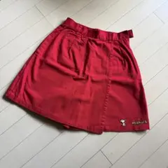 PEANUTS スヌーピー刺繍レッドスカートキュロット