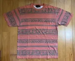 80s 90s エディーバウアー幾何学模様 コットン Tシャツ
