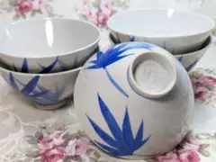 染付 もみじ 飯碗 ごはん茶碗 5客 統制陶器 岐38 昭和レトロ