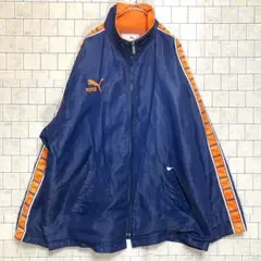 プーマジップアップジャケット L ネイビー/オレンジ　スポーツ　動きやすい