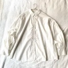 【ナイスクラップ】ボタンシャツ ボリュームスリーブ テールカット 綿混 F