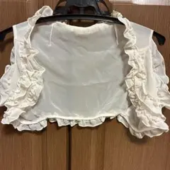 アイボリー フリルショートカーディガン 9R