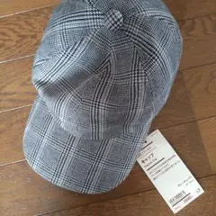 無印良品 チェック柄 ベースボールキャップ グレー系