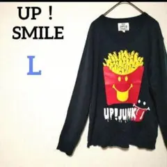 アップスマイル　フライドポテトトップス　薄手ニット　長袖Tシャツ　ジャンクフード