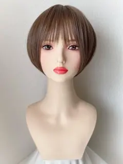新品　フルウィッグ　ショート　ミルクティーブラウン　インナーカラー　ウィッグ