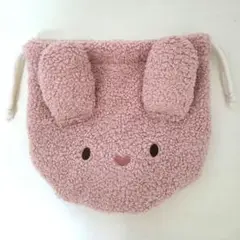 新品　未使用　バースデイ　ウサギ　巾着　ピンク　キッズ　ベビー