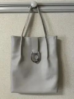 【Story】グレー 　レザートートバッグ リング付き
