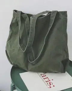 新品✨人気✨ビッグトートバッグ 男女兼用 大きい おしゃれ 通勤 カーキ　g