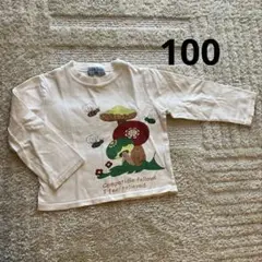 100cmロンT キノコと蜂のイラスト 長袖カットソー