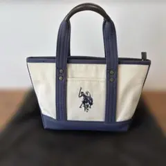 Ralph Lauren ネイビー アイボリー トートバッグ