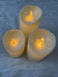 LEDキャンドル 3個セット 電池式 クリーム色