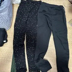 星柄と無地のボトムス2枚セット