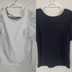 GRL パフスリーブ バックリボン トップス セット pm079