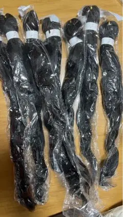 【新品未使用】ロングエクステ黒 6本セット