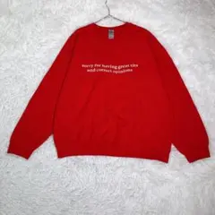 GILDAN【L】トレーナー　スウェット　レッド　メンズ　大きいサイズ