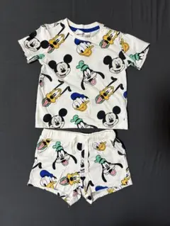 h&m ディズニー ミッキー セットアップ Tシャツ パンツ 半ズボン パジャマ