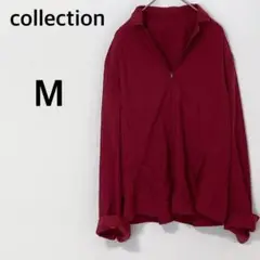 collectionスキッパーシャツ 【M】カラーシャツ 羽織り ジップ 長袖
