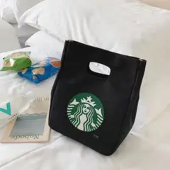 スタバ海外限定 日本未販売 お弁当トートバック ランチバッグ 手持ち 黒色