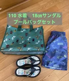 110水着・18㎝サンダル・昆虫プールバッグ