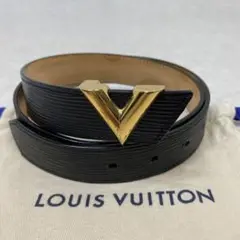正規品 ルイヴィトン サンチュール エッセンシャルV エピ レザー ベルト 黒