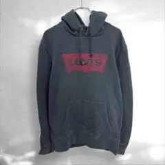 リーバイスLevi's ビックロゴプリントパーカー　フード付　ブラックS（D3